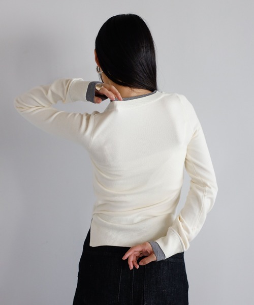ENC カーディガン layered like knit cardigan / レイヤード風ニット