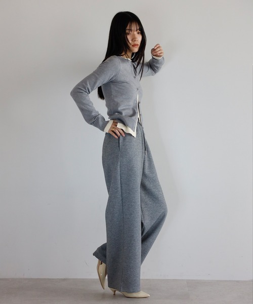 ENC カーディガン layered like knit cardigan / レイヤード風ニット