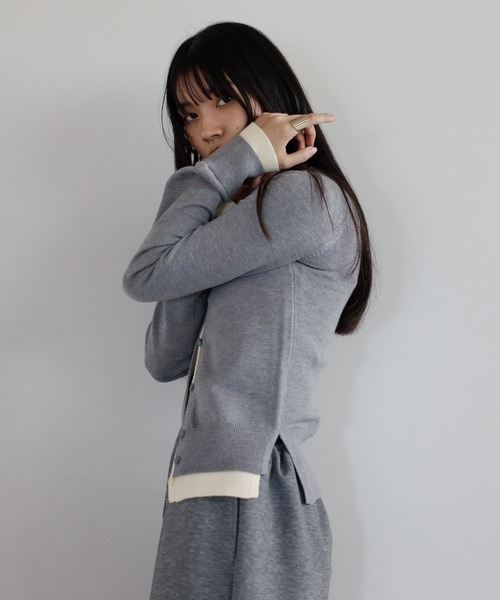 ENC カーディガン layered like knit cardigan / レイヤード風ニット