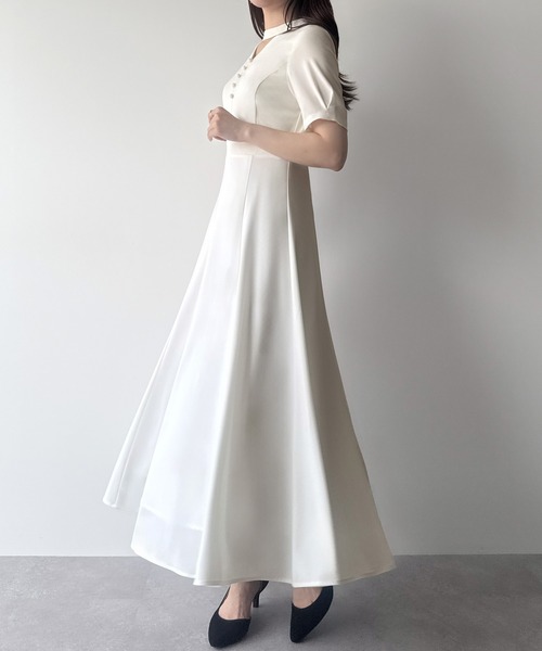 「mipiarl」 半袖ワンピース X-LARGE ホワイト レディース_画像3