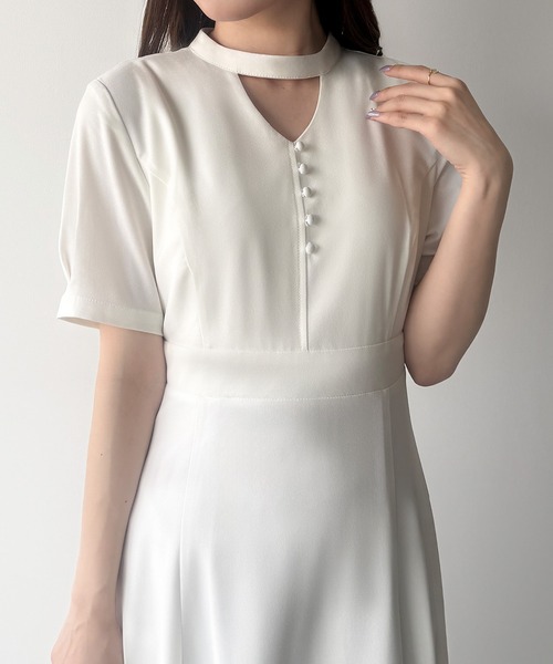 「mipiarl」 半袖ワンピース X-LARGE ホワイト レディース_画像4