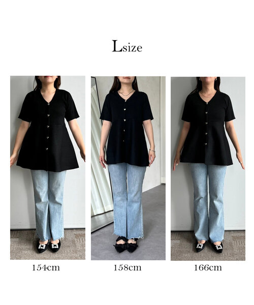 「prose verse」 半袖ニット MEDIUM ブラック レディース_画像3