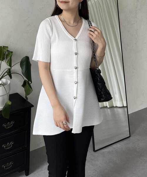 「prose verse」 半袖ニット MEDIUM ブラック レディース_画像5