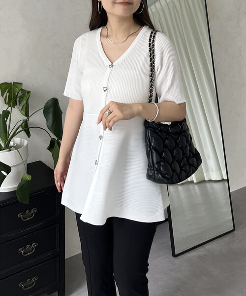 「prose verse」 半袖ニット MEDIUM ブラック レディース_画像6