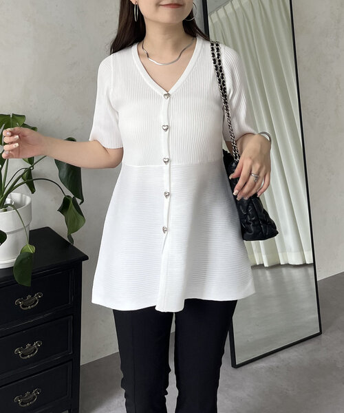 「prose verse」 半袖ニット MEDIUM ブラック レディース_画像7