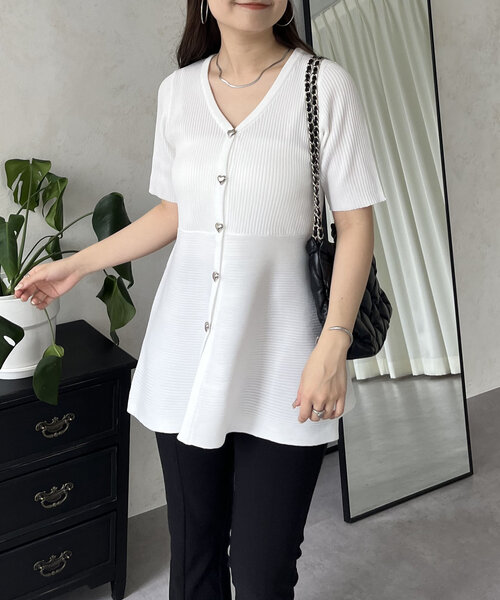 「prose verse」 半袖ニット MEDIUM ブラック レディース_画像8