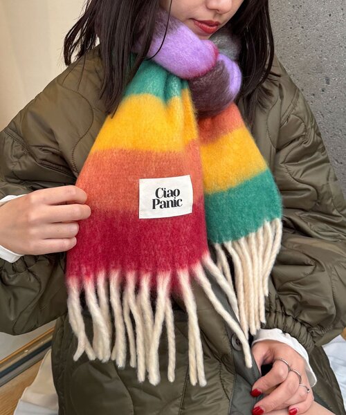 マフラー ストール バイカラーマフラー ユニセックス レディース