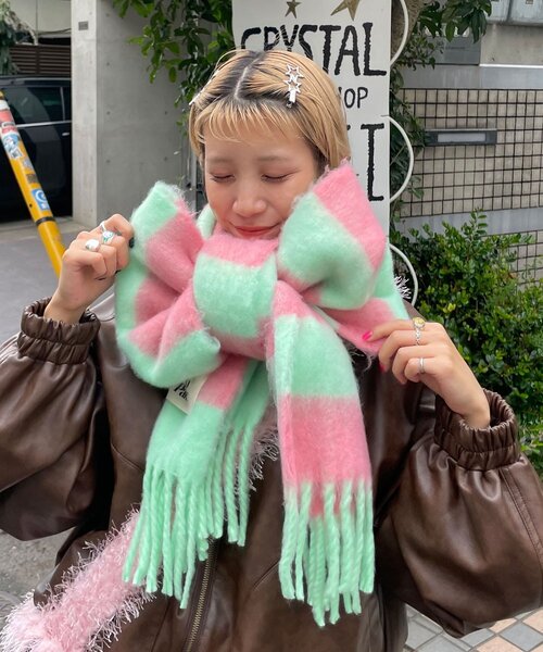 CIAOPANIC（チャオパニック） マフラー ストール ボーダーアソート