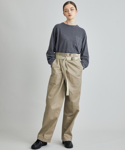 「MAISON EUREKA」 チノパンツ M ネイビー レディース_画像6