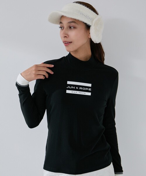 JUN&ROPE'（ジュンアンドロペ） tシャツ フロントロゴ長袖モックプル