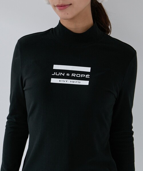 JUN&ROPE'（ジュンアンドロペ） tシャツ フロントロゴ長袖モックプル