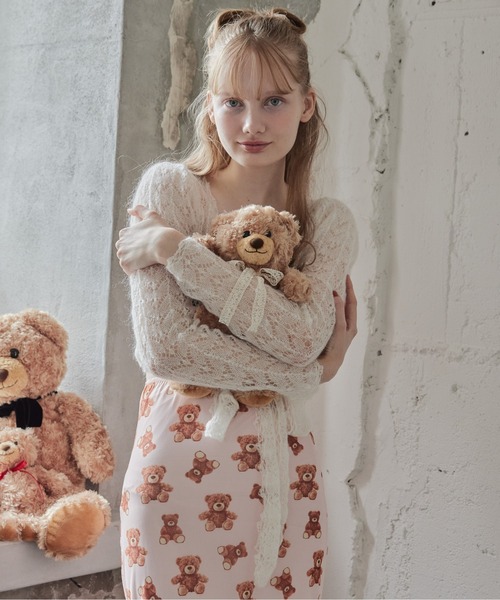 etre loin（エトルワン） カーディガン Mohair crochet ribbon