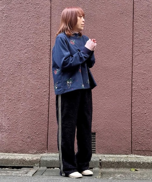 SUPER HAKKA（スーパーハッカ） tシャツ 裏毛裏起毛ドット＆フラワー