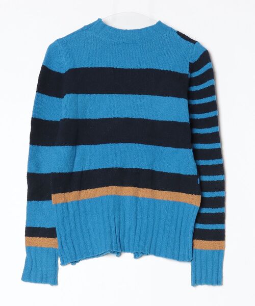 「TELA」 ボーダー柄長袖ニット M ブルー レディース_画像2