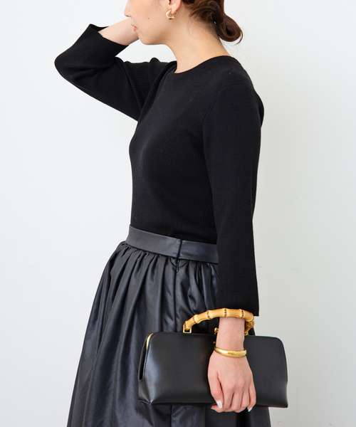 「Deuxieme Classe」 「EVERYDAY I LIKE.」7分袖ニット FREE ブラック レディース_画像4