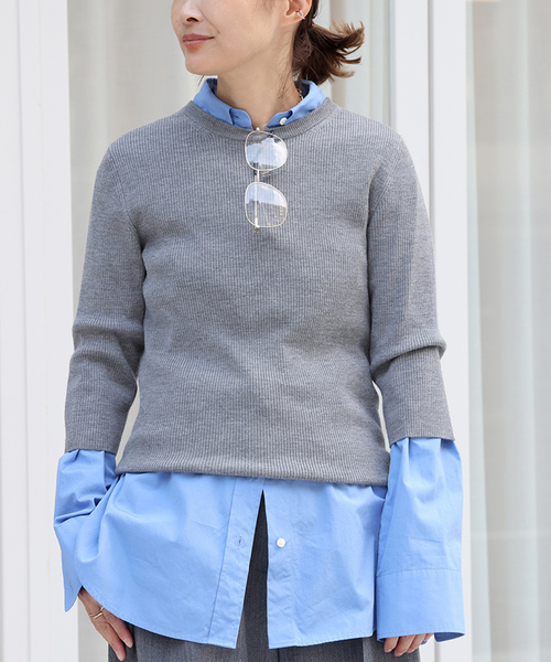 「Deuxieme Classe」 「EVERYDAY I LIKE.」7分袖ニット FREE ブラック レディース_画像7
