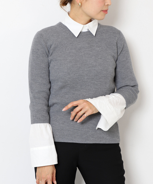 「Deuxieme Classe」 「EVERYDAY I LIKE.」7分袖ニット FREE ブラック レディース_画像9