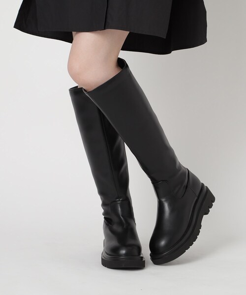 「ESPERANZA」 ロングブーツ M ブラック レディース_画像2