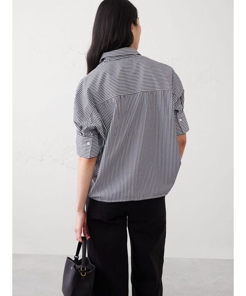 ブラウス シャツ BANANA REPUBLIC FACTORY STORE　　日本限定 ドレーピー カラード プルオーバー ポプリンシャツの画像