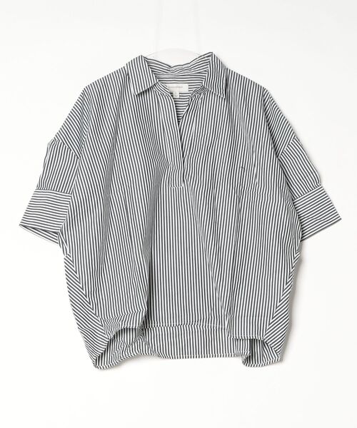 ブラウス シャツ BANANA REPUBLIC FACTORY STORE　　日本限定 ドレーピー カラード プルオーバー ポプリンシャツの画像