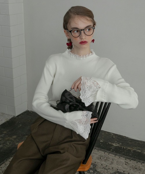 「BONLECILL noir」 長袖ニット FREE チャコールグレー レディース_画像2