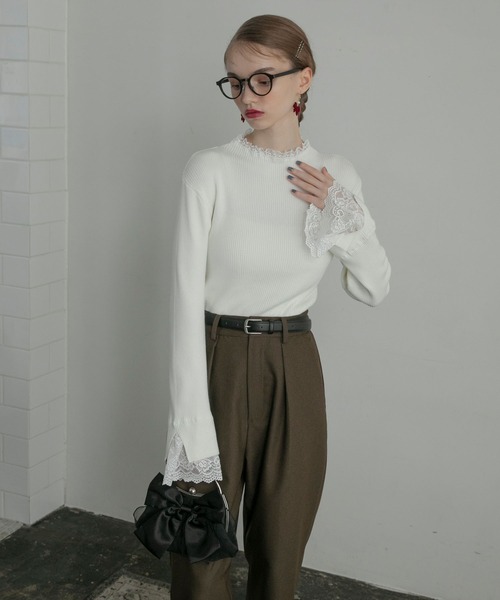 「BONLECILL noir」 長袖ニット FREE チャコールグレー レディース_画像3