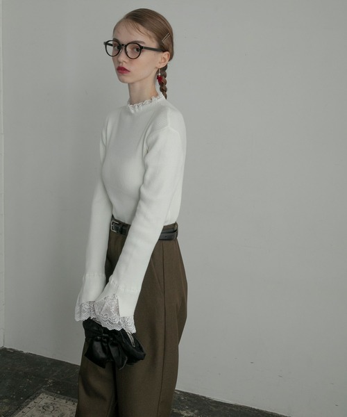 「BONLECILL noir」 長袖ニット FREE チャコールグレー レディース_画像4