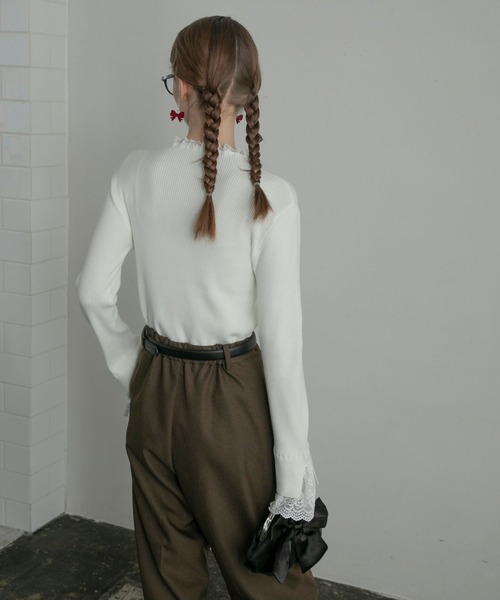 「BONLECILL noir」 長袖ニット FREE チャコールグレー レディース_画像6