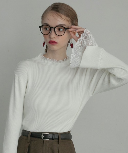 「BONLECILL noir」 長袖ニット FREE チャコールグレー レディース_画像7