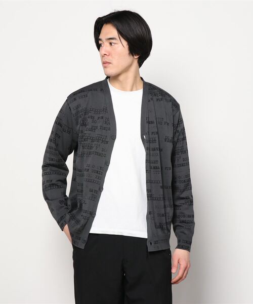 「HYSTERIC GLAMOUR」 「Thee Hysteric XXX」ニットカーディガン LARGE チャコール メンズ_画像2