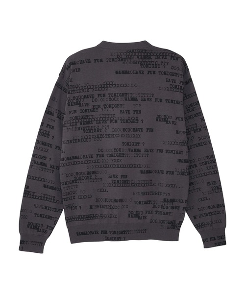 「HYSTERIC GLAMOUR」 「Thee Hysteric XXX」ニットカーディガン LARGE チャコール メンズ_画像4