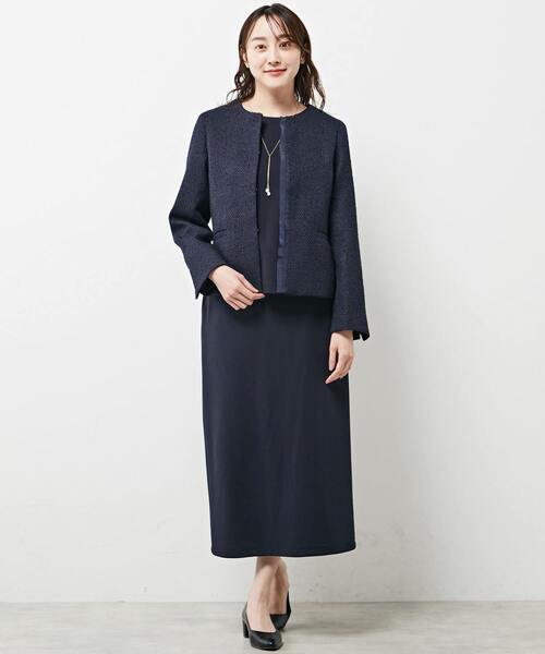 「MELROSE claire」 ツイードジャケット 2 ブラック レディース_画像2