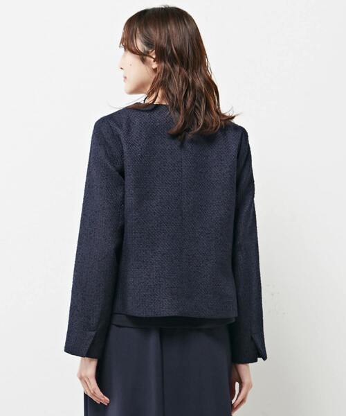 「MELROSE claire」 ツイードジャケット 2 ブラック レディース_画像3