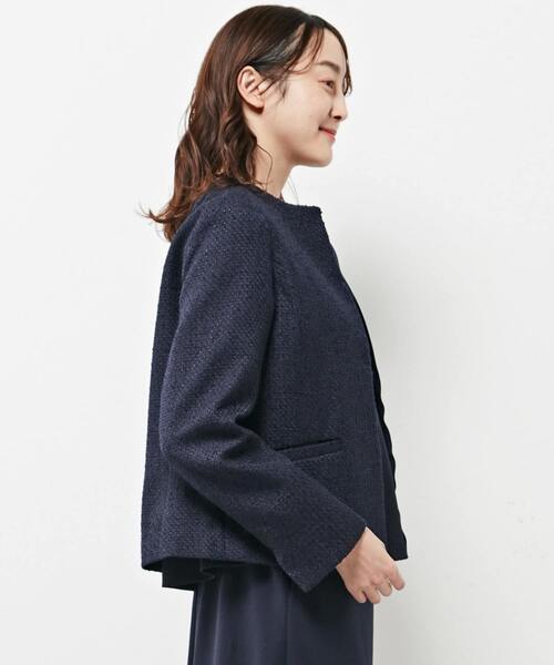 「MELROSE claire」 ツイードジャケット 2 ブラック レディース_画像5