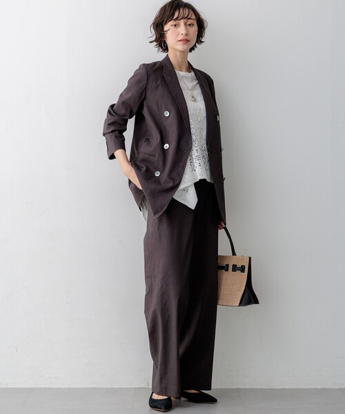 23区（ニジュウサンク） コート アウター リネンレーヨンストレッチ