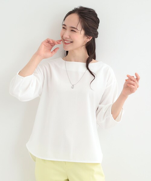 デザインリング２点/ターコイズネックレスセット/シューラルー チュニック SHOO・LA・RUE（シューラルー） ブラウス シャツ 「2点セット/7分袖