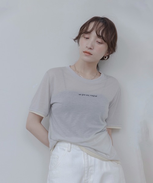 Eimee Law（エイミーロウ） tシャツ ロゴプリントコンパクトシアーT
