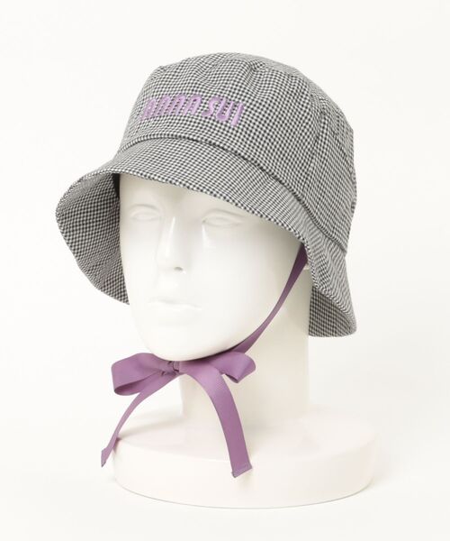 ANNA SUI（アナスイ） 帽子 ハット ネコ耳ロゴ刺しゅうクロッシェ