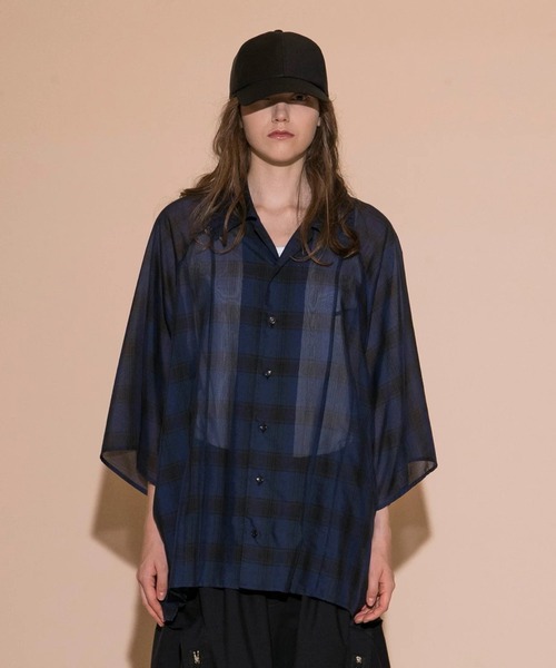 「my beautiful landlet」 半袖シャツ 1 パープル メンズ_画像5