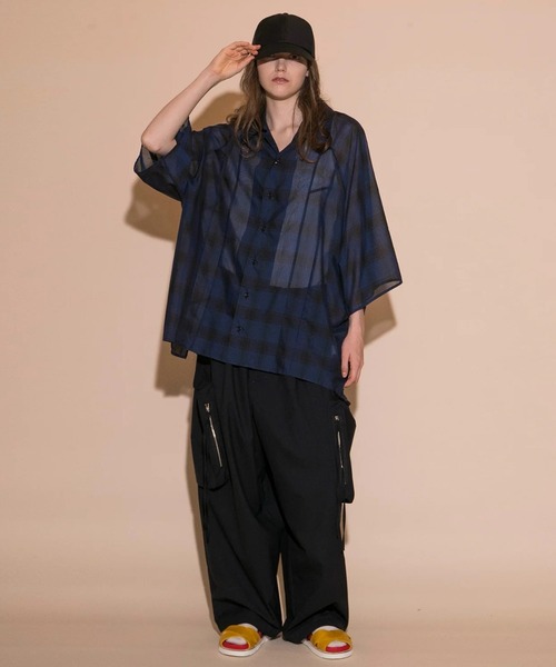 「my beautiful landlet」 半袖シャツ 1 パープル メンズ_画像9