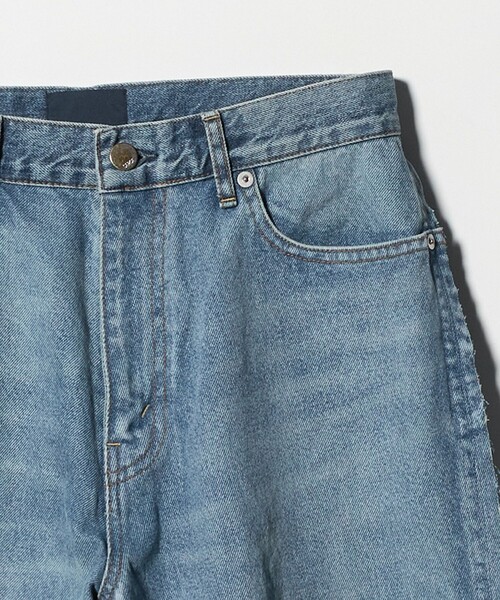 ワイドパンツ ジーンズ デニム デニムパンツ 「SERGE de bleu」リメイク 2トーン カットオフ デニムパンツ レディースの画像