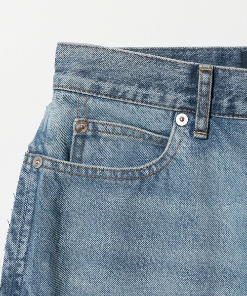ワイドパンツ ジーンズ デニム デニムパンツ 「SERGE de bleu」リメイク 2トーン カットオフ デニムパンツ レディースの画像