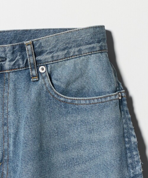 ワイドパンツ ジーンズ デニム デニムパンツ 「SERGE de bleu」リメイク 2トーン カットオフ デニムパンツ レディースの画像