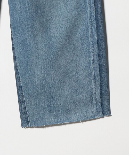 ワイドパンツ ジーンズ デニム デニムパンツ 「SERGE de bleu」リメイク 2トーン カットオフ デニムパンツ レディースの画像