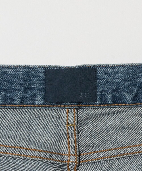 ワイドパンツ ジーンズ デニム デニムパンツ 「SERGE de bleu」リメイク 2トーン カットオフ デニムパンツ レディースの画像