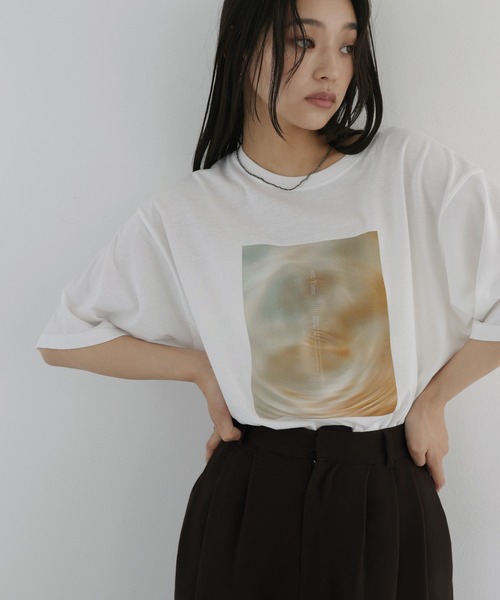 hellam（ヘラム） tシャツ 半袖 「接触冷感・UVカット」マーブルフォト 
