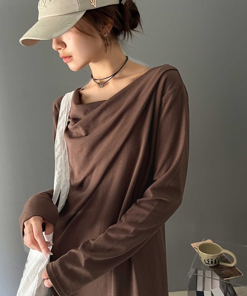 「classicalelf」 長袖ワンピース LARGE ブラウン レディース_画像3