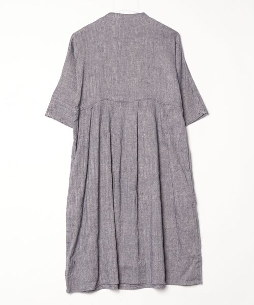 「fog linen work」 花柄半袖ワンピース - ネイビー レディース_画像2