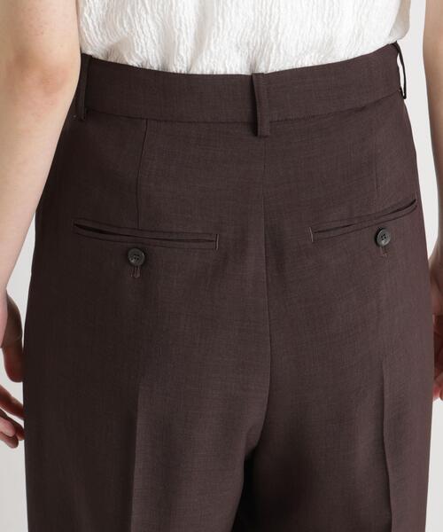 ワイドパンツ パンツ メランジドライ 2タックワイドパンツ(セットアップ可) レディースの画像