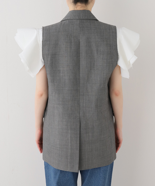 コート アウター 「TOGA/トーガ」Wool mohair sleeveless jacket ジャケット レディースの画像